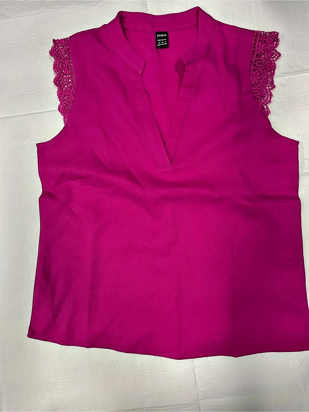 Shein Lace Sleeve Blouse in Pink Size Large Like New